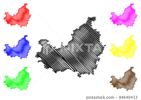 Cluj County (Administrative divisions of Romania, Nord-Vest development region) map vector illustration, scribble sketch Cluj map Cluj County (Administrative divisions of Romania, Nord-Vest development region) map vector illustration, scribble sketch Cluj map 94640413