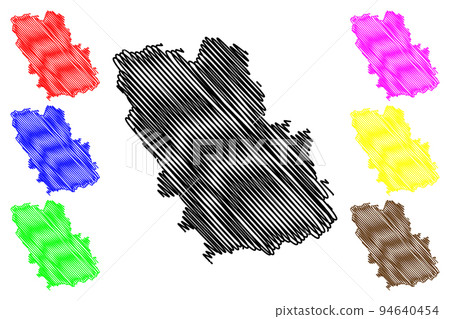 Prahova County (Administrative divisions of Romania, Sud - Muntenia development region) map vector illustration, scribble sketch Prahova map Prahova County (Administrative divisions of Romania, Sud - Muntenia development region) map vector illustration, scribble sketch Prahova map 94640454