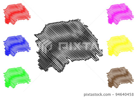 Suceava County (Administrative divisions of Romania, Nord-Est development region) map vector illustration, scribble sketch Suceava map 94640458