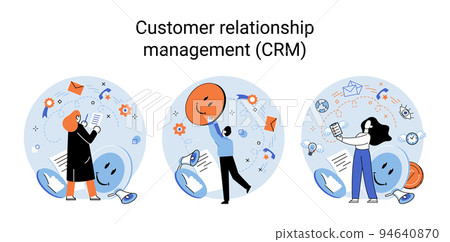 CRM metaphor. Customer Relationship Management. Application software for service organization CRM metaphor. Customer Relationship Management. Application software for service organization 94640870
