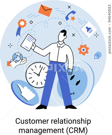 CRM metaphor. Customer Relationship Management. Application software for service organization 94640883