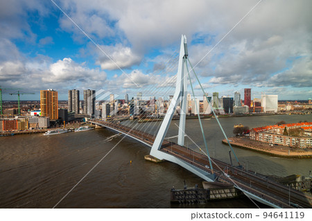 Rotterdam, Netherlands, City Skyline and Bridge 94641119