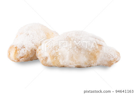 Fresh baked bagels sprinkled with sugar. isolated on white background 94641163