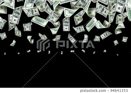 Us dollar bill. Washington American cash. Falling usd money background. 94641353