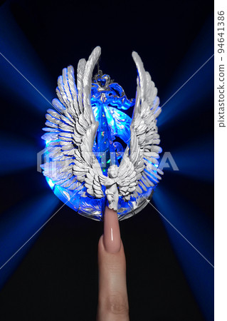 Creative design of nails on female hands. Art manicure. Creative design of nails on female hands. Art manicure. 94641386