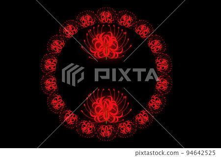 wreath of red spider lilies 94642525