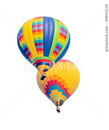 Two Hot Air Balloons Isolated on a White Background. 94643229
