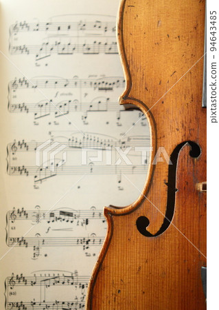 part of an antique violin 94643485