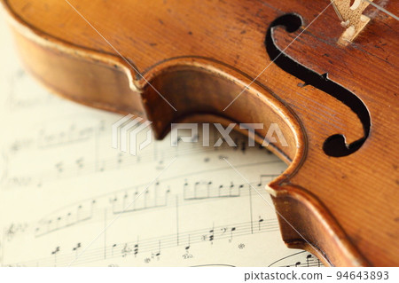 part of an antique violin 94643893