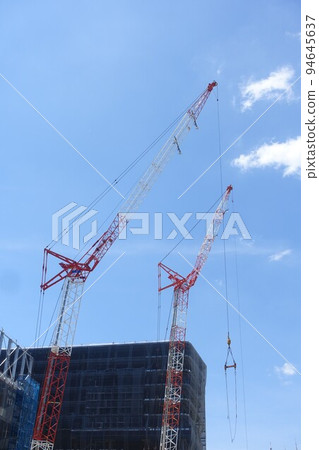 Large construction site with tower cranes 94645637