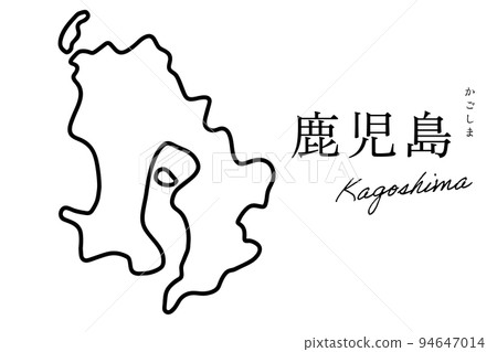 Kagoshima Kagoshima handwritten simple map Kagoshima Kagoshima handwritten simple map 94647014
