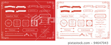 Christmas motif frame design set. Gorgeous and elegant design material Christmas motif frame design set. Gorgeous and elegant design material 94647043