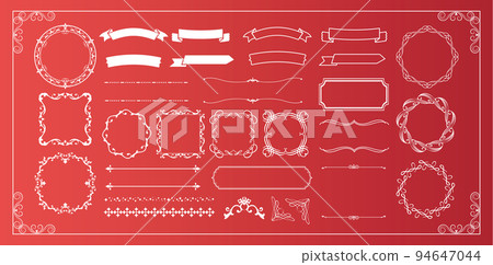 Christmas motif frame design set. Gorgeous and elegant design material 94647044