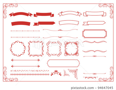 Christmas motif frame design set. Gorgeous and elegant design material 94647045