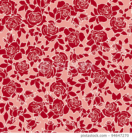 Seamlessly continuous rose pattern, - Stock Illustration [94647270] - PIXTA