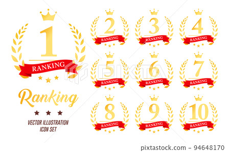 第 1 到第 10 排名圖標集 94648170