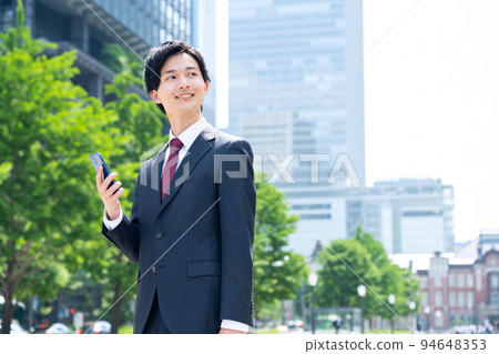 Business businessman male smartphone sales new employee job hunting 94648353