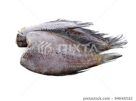 Dried fish (trichogaster pectoralis) isolated on white background Dried fish (trichogaster pectoralis) isolated on white background 94648582