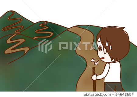 （全身斜在身後）一個人即使累了也要努力走，因為千里的旅程從一步開始 94648694