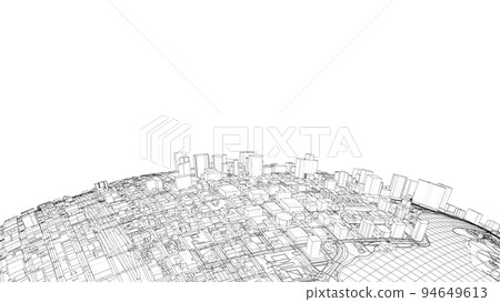 3d city sphere. Vector rendering of 3d 3d city sphere. Vector rendering of 3d 94649613