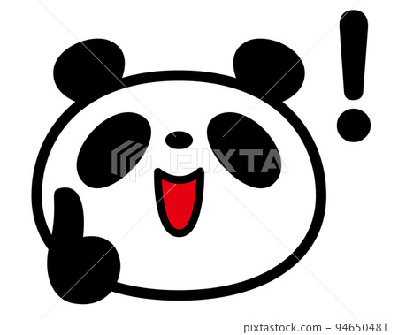 簡單的熊貓臉圖標用食指擺姿勢 94650481