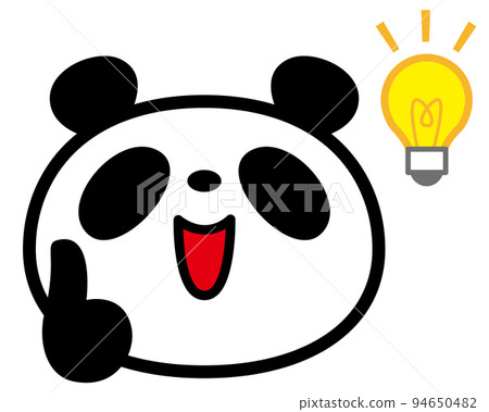 簡單的熊貓臉圖標想法浮現在腦海 94650482