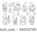 Cute Thanksgiving day clipart. Funny autumn gnomes 94650790
