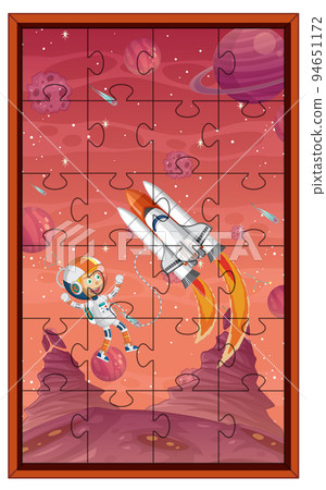Astronaut in space photo puzzle game template Astronaut in space photo puzzle game template 94651172