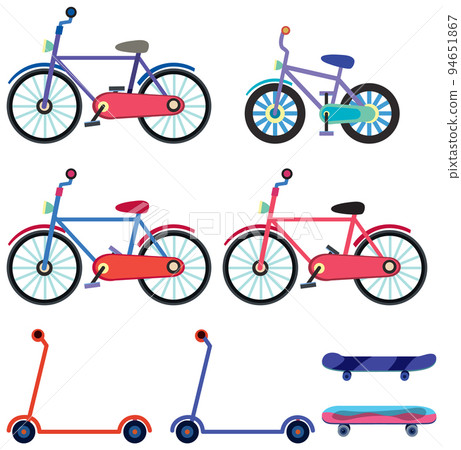Bicycles and scooters set Bicycles and scooters set 94651867