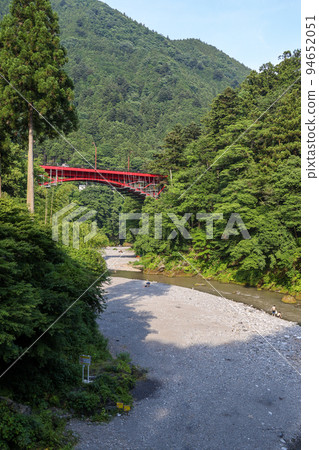 Summer in Okutama-cho, Tokyo, from Hikawa Kobashi to Tama River and Showa Bridge Summer in Okutama-cho, Tokyo, from Hikawa Kobashi to Tama River and Showa Bridge 94652051