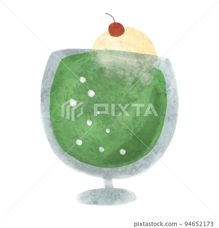 retro melon soda hand drawn illustration material retro melon soda hand drawn illustration material 94652173