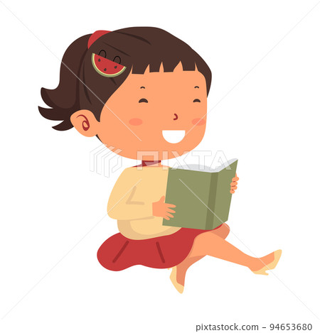 Cute Girl sit reading book Cute Girl sit reading book 94653680