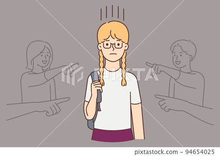 Children point bullying girl child  94654025