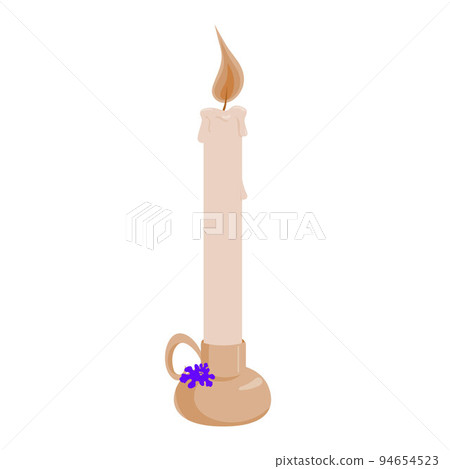 Beige candle with Halloween decor 94654523