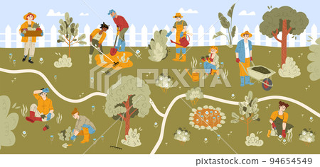 People gardening, plant flowers, harvest 94654549
