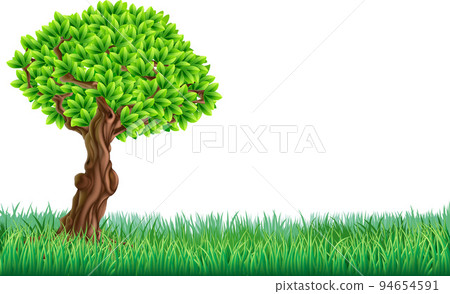 Grass Field Grasslands Tree Landscape 94654591