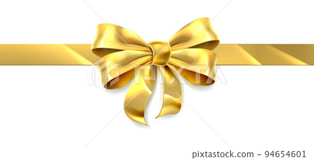 Gold Gift Golden Ribbon Present Bow 94654601