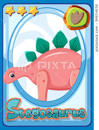 Stegosaurus dinosaur cartoon card Stegosaurus dinosaur cartoon card 94654636