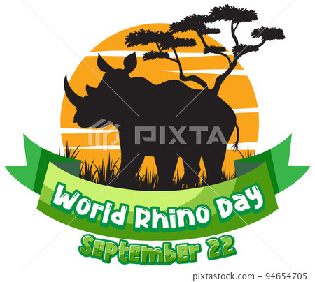 World Rhino Day September 22 - Stock Illustration [94654705] - PIXTA