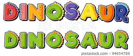 Cute dinosaur font logo Cute dinosaur font logo 94654789
