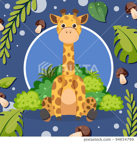Cute giraffe in flat cartoon style 94654799