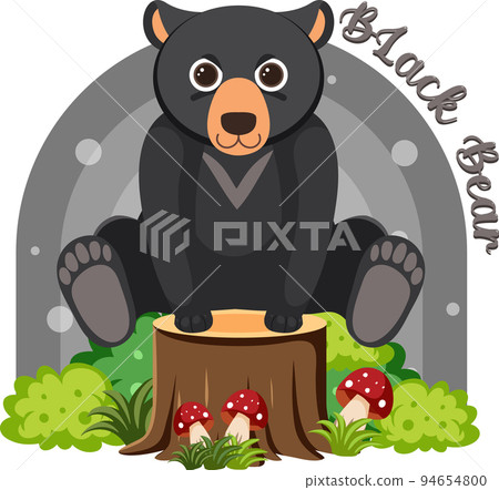 Cute black bear in cartoon flat style Cute black bear in cartoon flat style 94654800