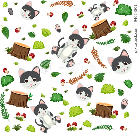 Cute cat seamless pattern Cute cat seamless pattern 94654801