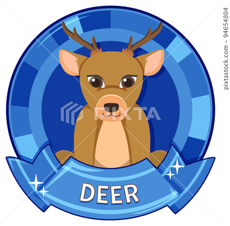 Cute deer cartoon badge Cute deer cartoon badge 94654804