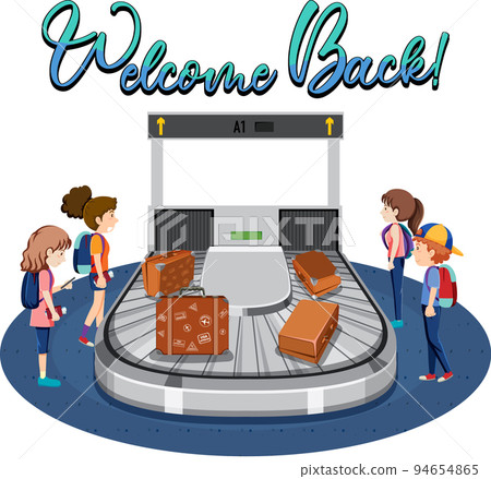 People cartoon characters in the airport 94654865