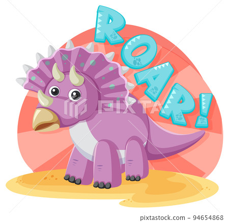 Cute triceratops dinosaur cartoon 94654868