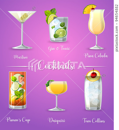 Cocktail menu poster design 94654882