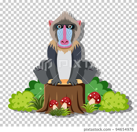 Cute mandrill in flat cartoon style Cute mandrill in flat cartoon style 94654976