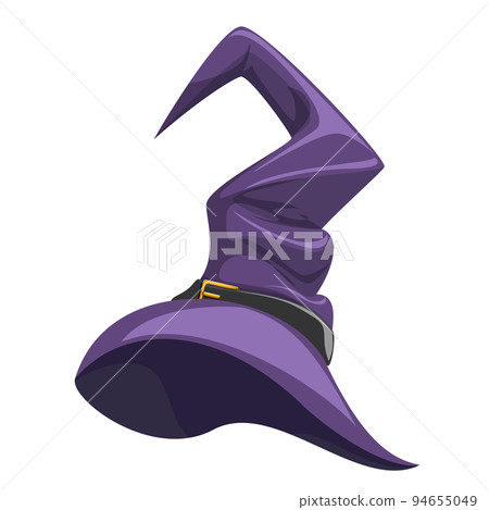 Vector image of a witch's hat. Halloween. Cartoon style. Isolated on white background. EPS 10 Vector image of a witch's hat. Halloween. Cartoon style. Isolated on white background. EPS 10 94655049