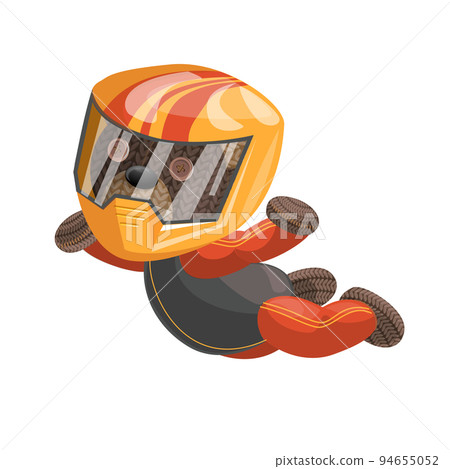 Vector image of a bear in an outfit that flogs in the air. Concept. Cartoon style. EPS 10 94655052